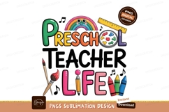 Preschool Teacher Life Colorful School Supplies rainbow Product Image 1