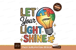 Colorful lightbulb with puzzle pieces and inspirational text Product Image 1