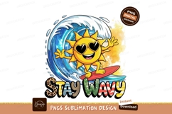 Happy sun surfing big wave ocean summer Product Image 1