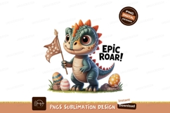 Cute dinosaur holding flag with easter eggs baby Product Image 1