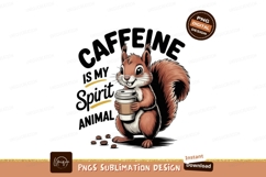 Squirrel holding coffee cup with beans brown Product Image 1