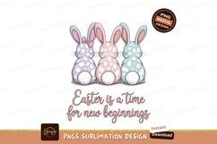 Three polka dot bunnies with easter message rabbits Product Image 1