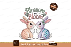 Fluffy bunnies blossom and bloom rabbits easter Product Image 1