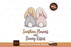 Two bunnies wearing patterned outfits SUBLIMATION cute Product Image 1