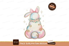 Pink blue bunny with floral crown and stars rabbit Product Image 1