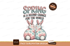 Pastel bunnies spring greeting rabbits pink Product Image 1