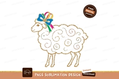 Glittery Sheep With Colorful Bow gold black Product Image 1