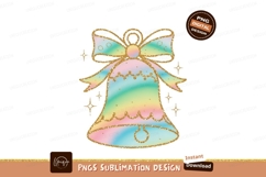 Rainbow bell with golden glitter and stars pastel Product Image 1