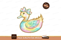Pastel duck with bow and glitter cute Product Image 1