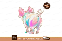 Piggy with pastel colors and gold glitter pink blue Product Image 1