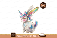 Unicorn bunny with butterfly and bow pink Product Image 1