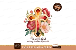 Ornate cross with floral arrangement religious christian Product Image 1