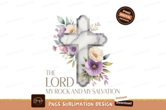 Marble cross floral religious text lord Product Image 1