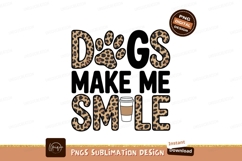 Dogs make me smile leopard print image Product Image 1