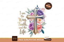 Silver cross floral religious verse image Product Image 1
