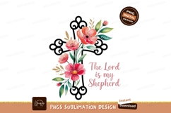 Floral cross scripture pink coral Product Image 1