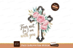 Pink roses cross floral design green Product Image 1