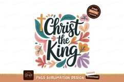 Christ the King floral lettering cross Product Image 1