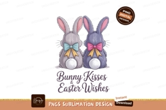 Two cute bunnies with bows easter animals Product Image 1