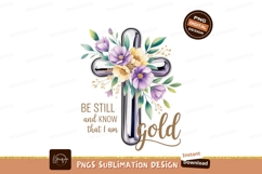 Silver cross floral bouquet scripture gold Product Image 1