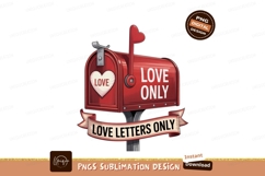 Red mailbox with heart and love messages letters Product Image 1