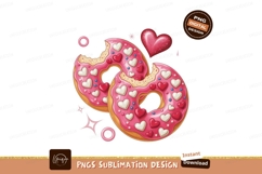 Pink swirled cupcake with hearts white blue Product Image 1