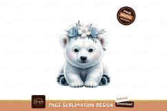 Adorable white bear with floral crown image Product Image 1