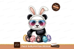 Panda wearing bunny ears and sunglasses with easter eggs Product Image 1