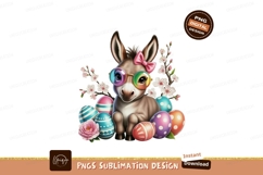 Adorable donkey with rainbow glasses and easter eggs Product Image 1