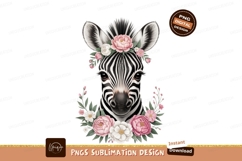 Zebra floral crown pink white Product Image 1