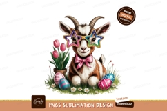 Festive goat wearing star glasses and bow tie image Product Image 1