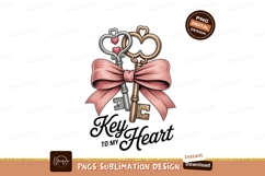 Keys Hearts Ribbon gold silver Product Image 1