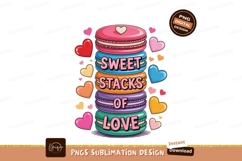 Colorful macarons with hearts and text sweet stacks Product Image 1