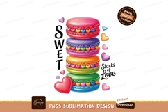 Colorful stacked macarons with hearts sweet pink Product Image 1