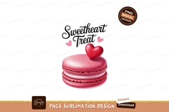 Pink macaron with red heart and text image Product Image 1