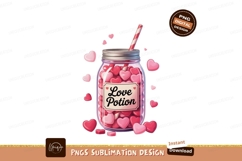Heart filled potion jar with straw hearts love Product Image 1