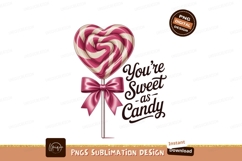 Pink heart lollipop with bow and text white Product Image 1