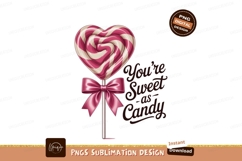 Heart lollipop pink ribbon text swirl Product Image 1