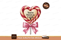 Heart lollipop with pink bow candy sweet Product Image 1
