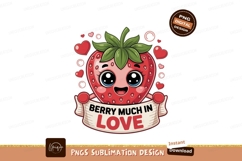 Heart candies in jar candy love Cute strawberry character wi Product Image 1