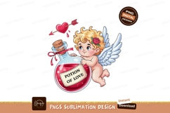 Cherub holding potion bottle with heart arrow cupid Product Image 1