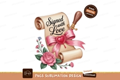 Pink Rose Scroll With Wax Seal ribbon Product Image 1