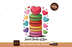Colorful heart macarons stack hearts sweet Product Image 1