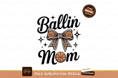 Basketball Bow Mom leopard print Product Image 1