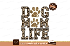 Dog Mom Life Leopard Paw Print Glitter image Product Image 1