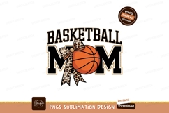 Basketball Mom Leopard Bow orange Product Image 1