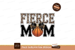 Fierce Mom Basketball Bow leopard Product Image 1