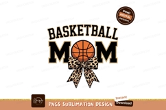 Basketball Mom Leopard Bow orange Product Image 1