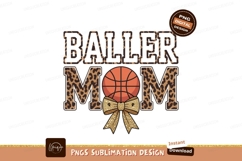 Baller Mom Leopard Bow Basketball sport Product Image 1