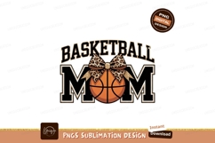 Basketball mom leopard bow orange Product Image 1